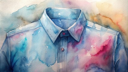Watercolor brand logo embroidery on a shirt displayed for presentation , watercolor, brand, logo, embroidery, shirt, presentation, clothing, fashion, mockup, design, custom, personalized