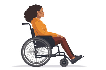 Fototapeta premium African american woman sitting in wheelchair