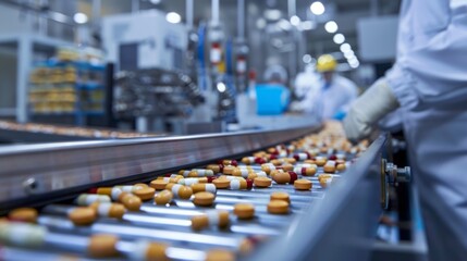 Obraz premium Pharmaceutical Production Line