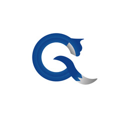 Q Fox blue colors logo suitable to apparel, brand, esports logo, gaming logo, mascots, and etc