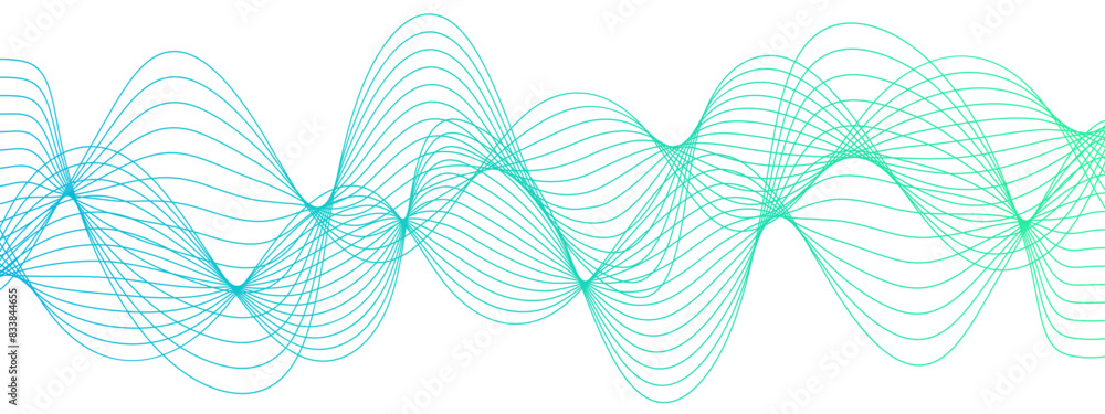 Poster abstract blue digital blend wave with modern flowing technology lines. futuristic sound wave lines b