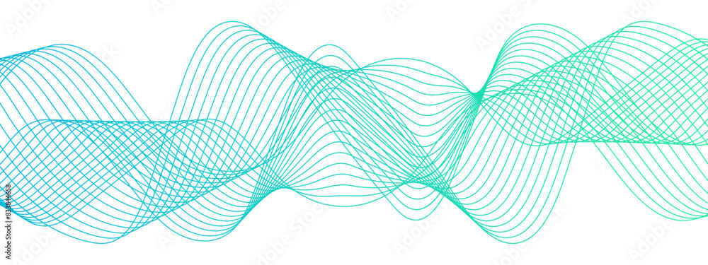 Poster abstract blue digital blend wave with modern flowing technology lines. futuristic sound wave lines b
