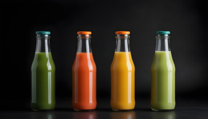 Colorful Juice Bottles