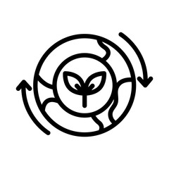 Go green line icon. Go green icon. Environment icon isolated on white background. Transparent background, minimalist symbol. Vector images