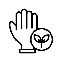 Ecology line icon. Go green icon. Environment icon isolated on white background. Transparent background, minimalist symbol. Vector images