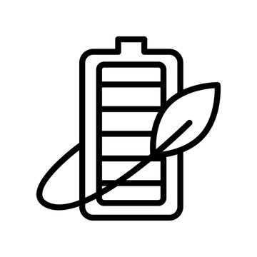 recommend clip art: Eco battery line icon. Go green icon. Environment icon isolated on white background. Transparent background, minimalist symbol. Vector images