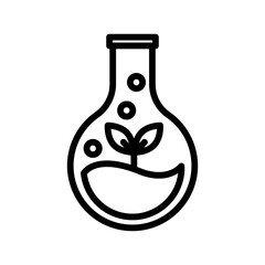 Eco lab line icon. Go green icon. Environment icon isolated on white background. Transparent background, minimalist symbol. Vector images