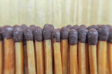 matches on a wood background