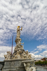 Fototapeta premium Striking sculpture before Austrian parliament, Vienna, Austria