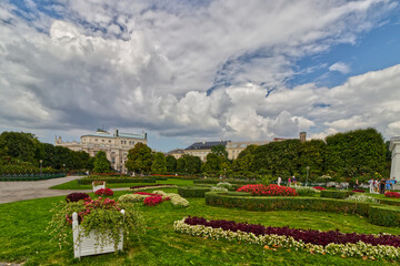 Traditional architectures behind the natural beauty of the city, Vienna, Austria