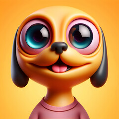 Fototapeta premium Whimsically Surprised 3D Character with Exaggerated Eyes and Playful Design