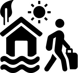 Climate Change Migration Icon