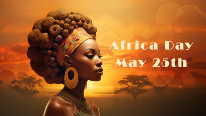Black history month or woman's day celebration, Africa day concept Ethnic black woman	
