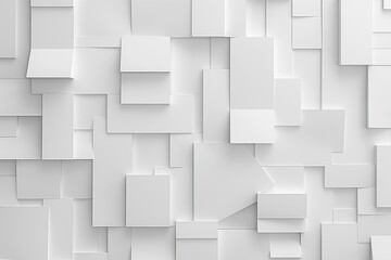 Obraz premium A white background with many white squares. The squares are arranged in a way that creates a sense of depth and texture. The image has a minimalist and modern feel to it