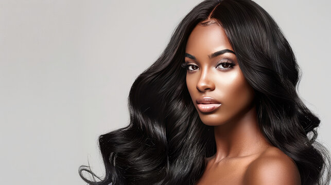 Weaves and lace wigs made with silky, natural black human hair.