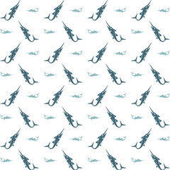 Fish gifted trendy multicolor repeating pattern vector illustration design