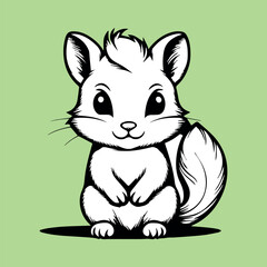squirrel with a nut vector design