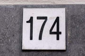 Close Up House Number 174 At Amsterdam The Netherlands 27-5-2024