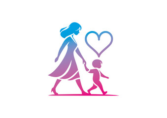 Mom and baby vector, mother’s day vector, mom and child vector