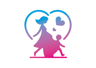 Mom and baby vector, mother’s day vector, mom and child vector