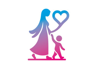 Mom and baby vector, mother’s day vector, mom and child vector