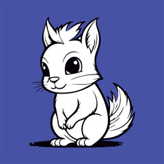 squirrel with a nut vector design