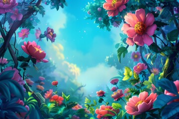 A breathtaking and awe-inspiring landscape with blooms