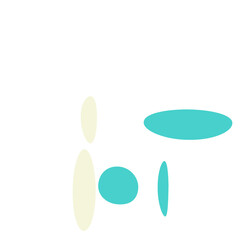 An abstract isolated retro boho oval shape design element.