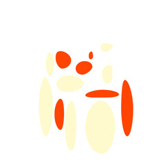 An abstract isolated retro boho oval shape design element.