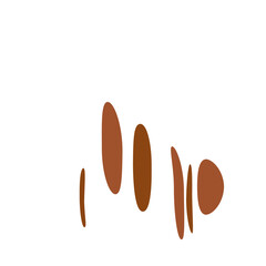 An abstract isolated retro boho oval shape design element.