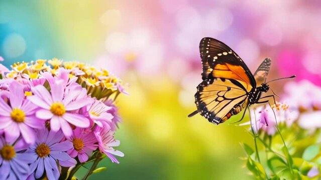 butterfly with beautiful wings with smooth looping video