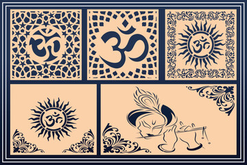 Om Jali design used for temples, Mandir. Om acrylic jali, corian jali and mdf jali.
