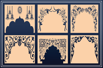 Indian Arch design, Laser and Router cutting for temple, mandir, decor. mdf design. cnc vector design