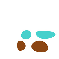 An abstract isolated retro boho oval shape design element.