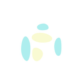 An abstract isolated retro boho oval shape design element.