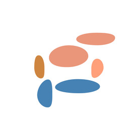 An abstract isolated retro boho oval shape design element.