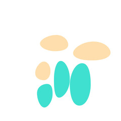 An abstract isolated retro boho oval shape design element.