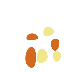 An abstract isolated retro boho oval shape design element.