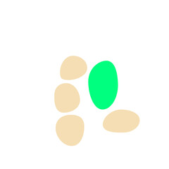 An abstract isolated retro boho oval shape design element.