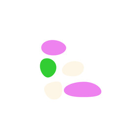 An abstract isolated retro boho oval shape design element.