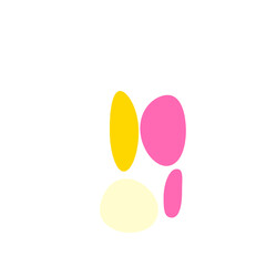 An abstract isolated retro boho oval shape design element.