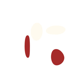 An abstract isolated retro boho oval shape design element.