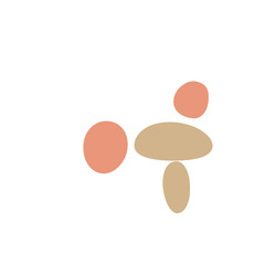 An abstract isolated retro boho oval shape design element.