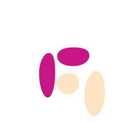 An abstract isolated retro boho oval shape design element.