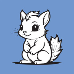 squirrel with a nut vector design