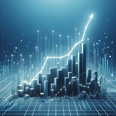 Naklejka premium Upward arrow of growth chart, successful investment