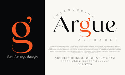 Argue vector alphabet font for logo design