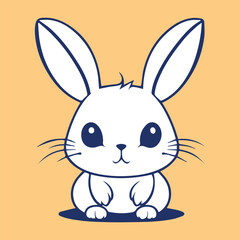 A cute rabbit bunny with a smile vector design