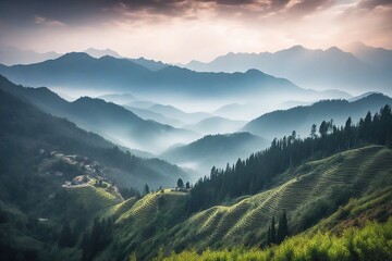 Fototapeta premium sunrise in the mountains