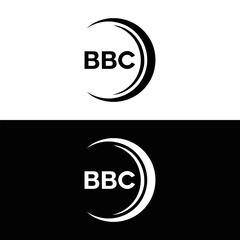 BBC logo. B B C design. White BBC letter. BBC, B B C letter logo design. B B C letter logo design in FIVE, FOUR, THREE, style. letter logo set in one artboard. B B C letter logo vector design.